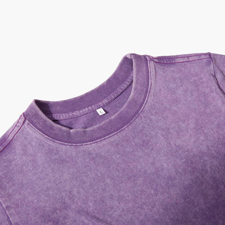 Women’s Washed Crop T-Shirt – Vintage Cotton Streetwear Slim Fit Tee women-tshirt AllTrendMart