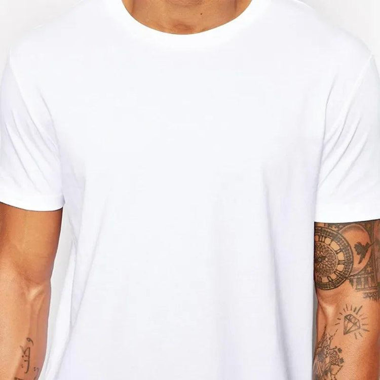 Men’s Longline Cotton T-Shirt – Hip Hop Extra Long Casual Tee men-tshirt AllTrendMart