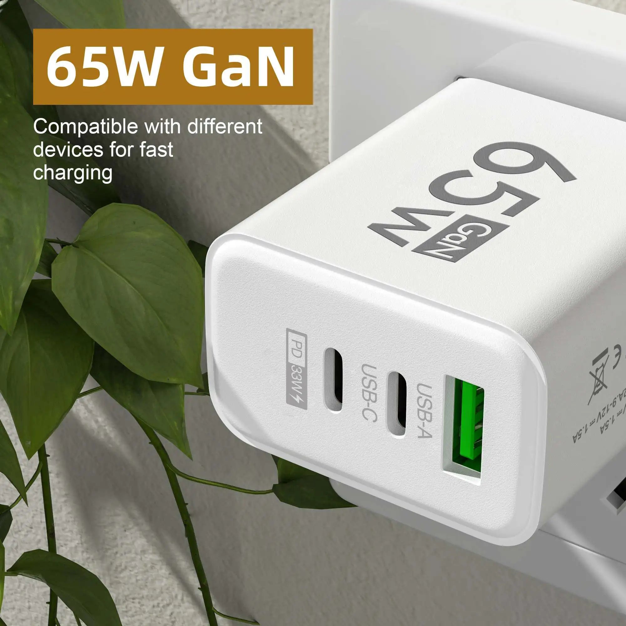 65W USB-C PD Fast Charger for iPhone & Android