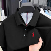 Men’s 100% Cotton Polo Shirt – Short Sleeve Classic Casual Summer Top men-tshirt AllTrendMart Black M