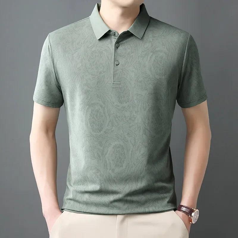 Men’s Casual Polo T-Shirt – Short Sleeve Solid Color Top men-tshirt AllTrendMart Green XL