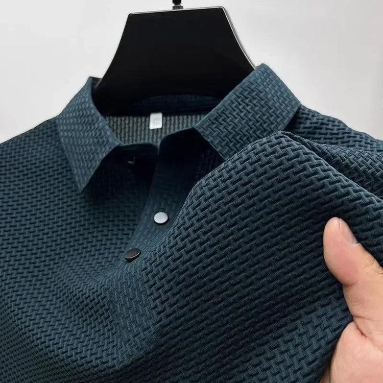 Men’s Breathable Polo Shirt – Lightweight Short Sleeve Smart Casual Top men-tshirt AllTrendMart Cyan S