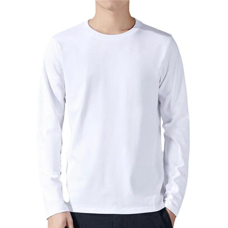 Men’s Cotton Long Sleeve T-Shirt – Casual Basic Crew Neck Tee men-tshirt AllTrendMart