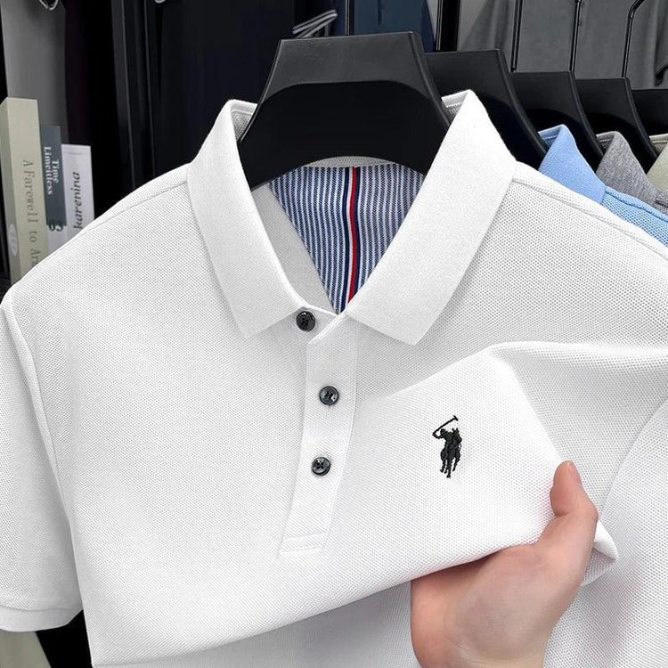 Men’s 100% Cotton Polo Shirt – Short Sleeve Classic Casual Summer Top men-tshirt AllTrendMart White M