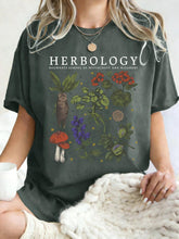 Women’s Herbology Graphic Cotton T-Shirt – Vintage Botanical Casual Tee women-tshirt AllTrendMart