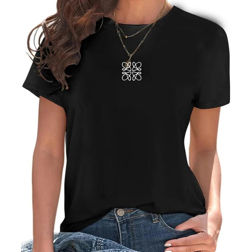 Women’s Floral Graphic Cotton T-Shirt – Casual Printed Summer Tee women-tshirt AllTrendMart White & Black S
