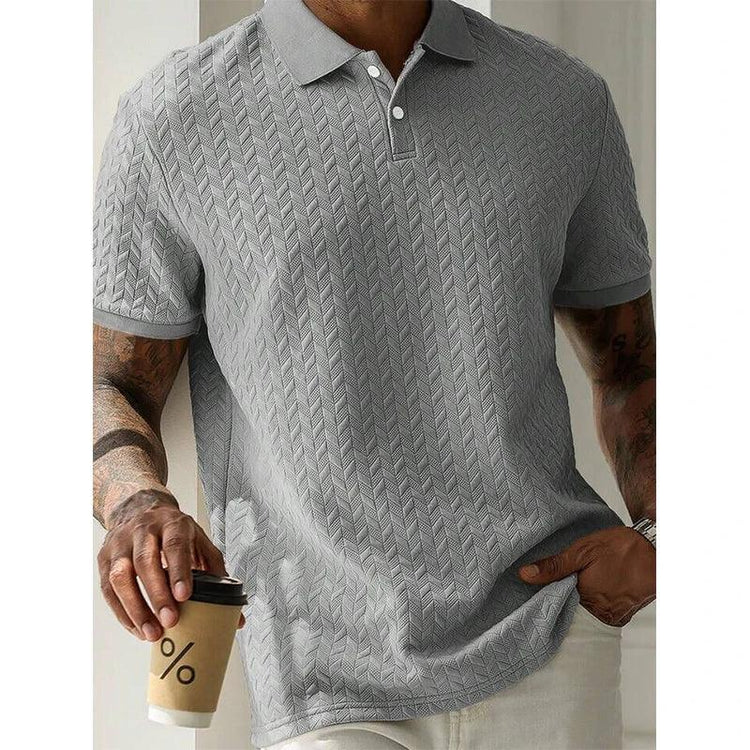 Men’s Breathable Polo T-Shirt – Casual Short Sleeve Summer Shirt men-tshirt AllTrendMart Light Gray S