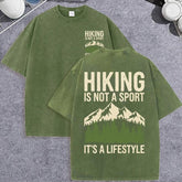 Unisex Vintage Washed T-Shirt – Hiking Mountain Graphic Cotton Loose Fit Tee unisex-tshirt AllTrendMart Dark Green XS
