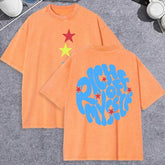 Unisex Vintage Washed T-Shirt – “Rich Off Myself” Graphic Cotton Loose Fit Tee unisex-tshirt AllTrendMart Orange XS