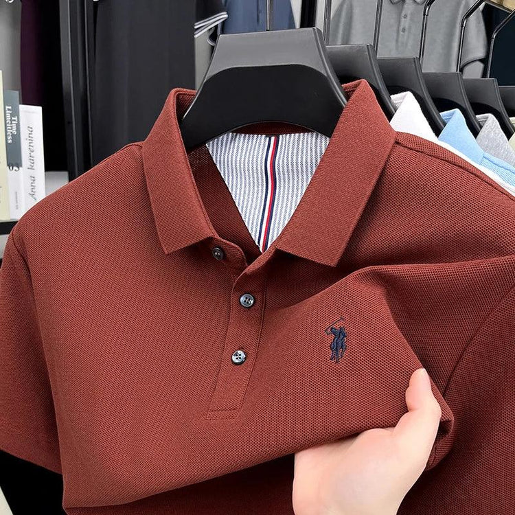 Men’s 100% Cotton Polo Shirt – Short Sleeve Classic Casual Summer Top men-tshirt AllTrendMart Red M