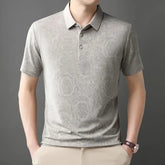 Men’s Casual Polo T-Shirt – Short Sleeve Solid Color Top men-tshirt AllTrendMart Beige M