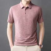 Men’s Casual Polo T-Shirt – Short Sleeve Solid Color Top men-tshirt AllTrendMart Pink 3XL