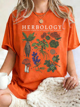 Women’s Herbology Graphic Cotton T-Shirt – Vintage Botanical Casual Tee women-tshirt AllTrendMart Orange S