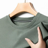 Men’s Waffle Knit T-Shirt – Short Sleeve Breathable Casual Summer Top men-tshirt AllTrendMart