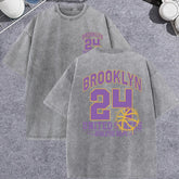 Unisex Vintage Washed T-Shirt – Brooklyn 24 Graphic Cotton Loose Fit Tee - AllTrendMart - image 10