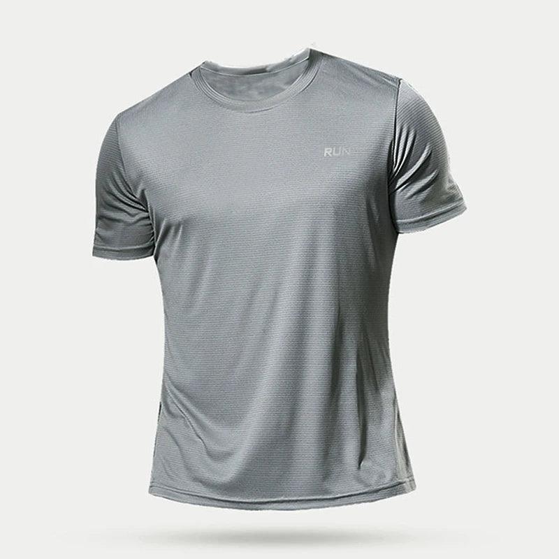 Men’s Quick Dry Sports T-Shirt – Lightweight Compression Gym & Running Shirt men-tshirt AllTrendMart Gray L
