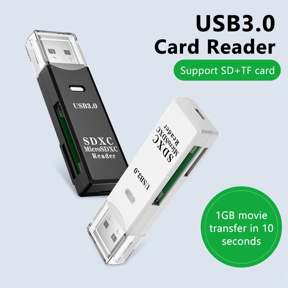 2-in-1 USB 3.0 SD & TF Card Reader Adapter