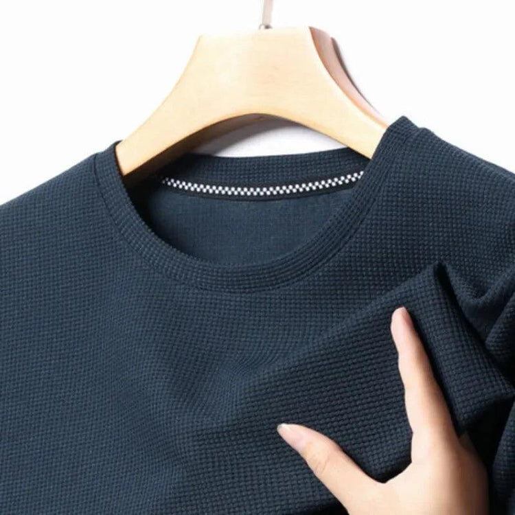 Men’s Waffle Knit T-Shirt – Short Sleeve Breathable Casual Summer Top men-tshirt AllTrendMart