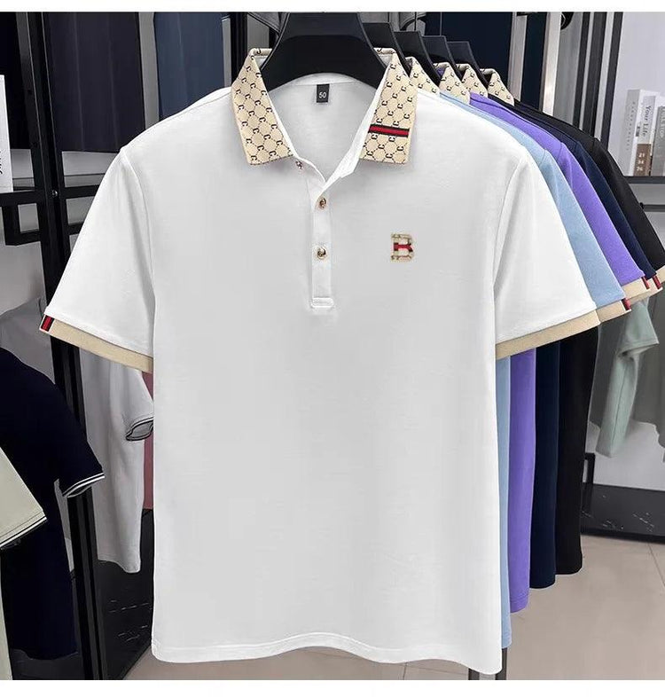 Men’s Contrast Polo Shirt – Short Sleeve Breathable Casual Summer Top men-tshirt AllTrendMart