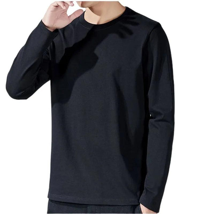 Men’s Cotton Long Sleeve T-Shirt – Casual Basic Crew Neck Tee men-tshirt AllTrendMart