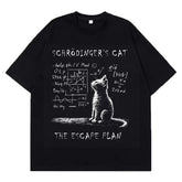 Schrödinger Cat Graphic T-Shirt – Physics Cotton Streetwear Tee unisex-tshirt AllTrendMart Black S