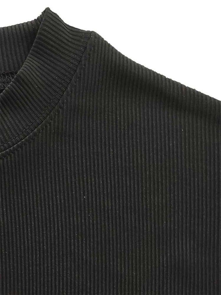 Men’s Striped Short Sleeve T-Shirt – High Collar Casual Fitness Top men-tshirt AllTrendMart