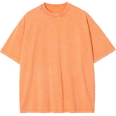 Unisex Washed Oversized T-Shirt – Vintage Cotton Loose Fit Casual Tee unisex-tshirt AllTrendMart Orange S