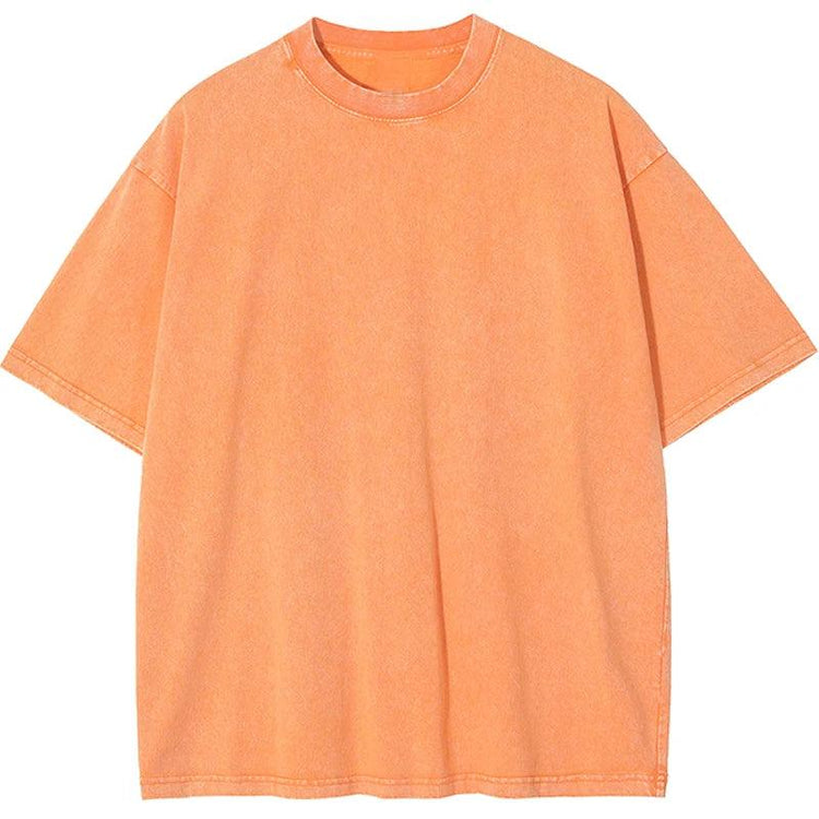 Unisex Washed Oversized T-Shirt – Vintage Cotton Loose Fit Casual Tee unisex-tshirt AllTrendMart Orange S