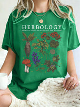 Women’s Herbology Graphic Cotton T-Shirt – Vintage Botanical Casual Tee women-tshirt AllTrendMart Green S