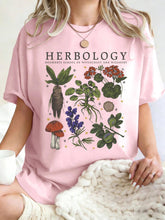 Women’s Herbology Graphic Cotton T-Shirt – Vintage Botanical Casual Tee women-tshirt AllTrendMart Pink S