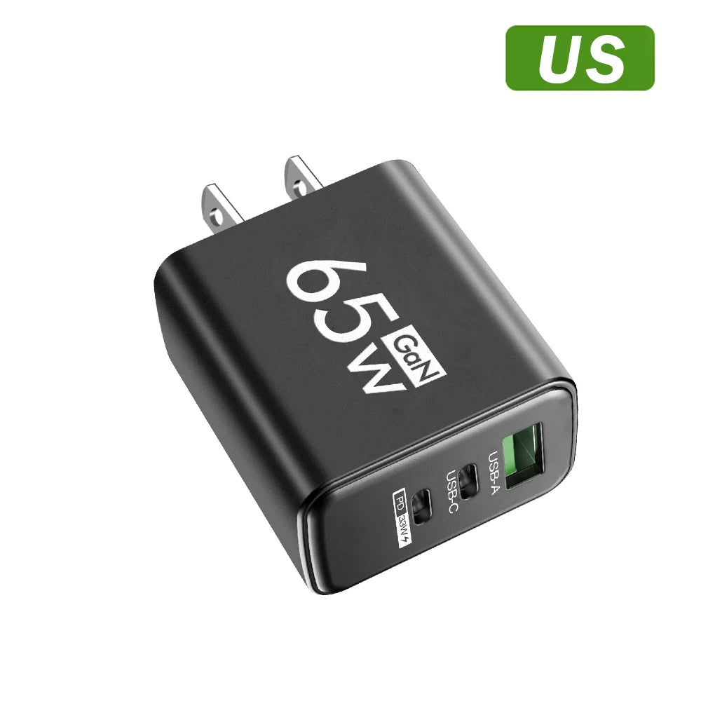 65W USB-C PD Fast Charger for iPhone & Android