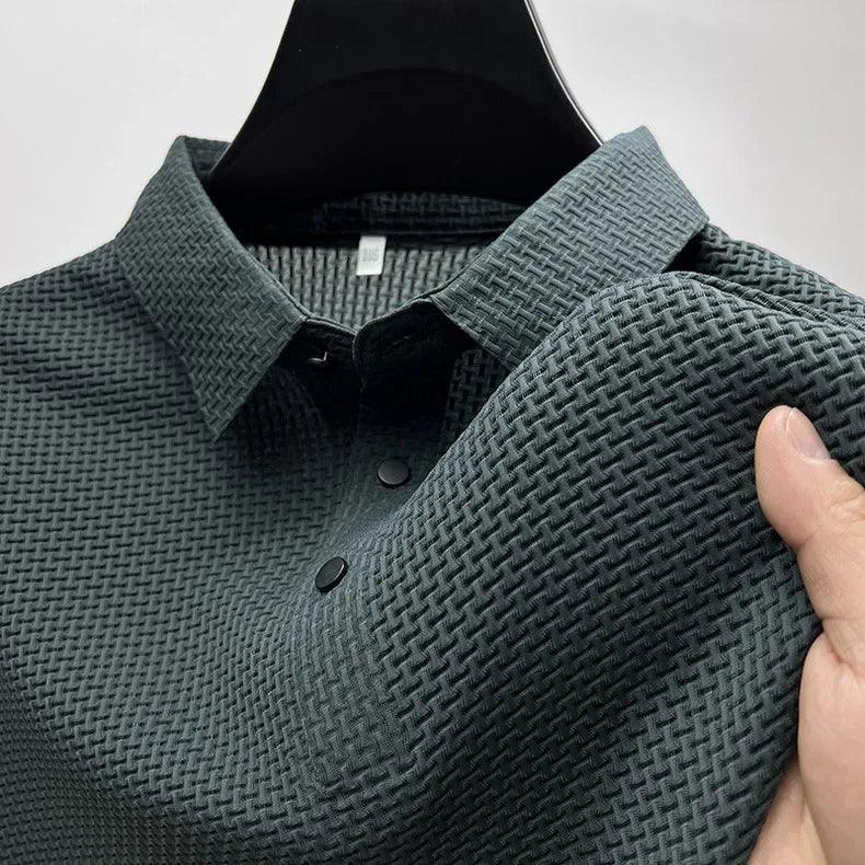 Men’s Breathable Polo Shirt – Lightweight Short Sleeve Smart Casual Top men-tshirt AllTrendMart Dark Green S