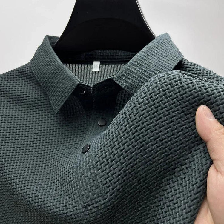 Men’s Breathable Polo Shirt – Lightweight Short Sleeve Smart Casual Top men-tshirt AllTrendMart Dark Green S