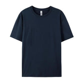 Women’s 100% Cotton Basic T-Shirt – Loose Fit Short Sleeve Casual Tee women-tshirt AllTrendMart Dark Blue S