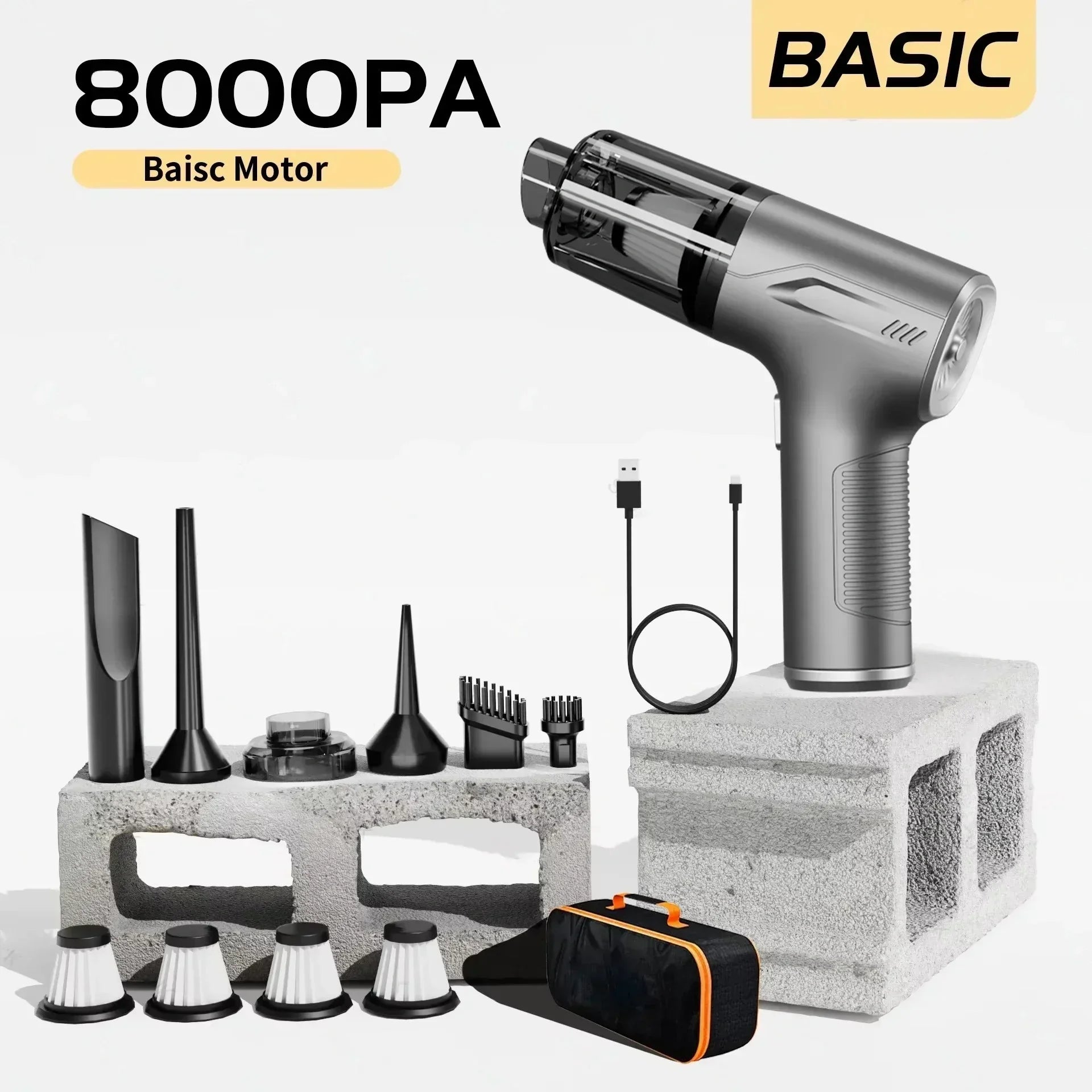 Powerful Mini Car Vacuum – Cordless & Portable