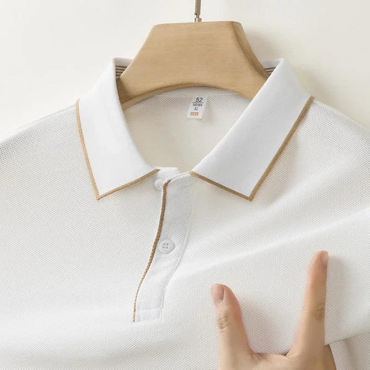 Men’s Business Casual Polo T-Shirt – Short Sleeve Solid Color Top men-tshirt AllTrendMart