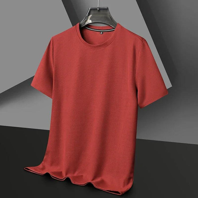 Men’s Waffle Knit T-Shirt – Short Sleeve Breathable Casual Summer Top men-tshirt AllTrendMart Red S