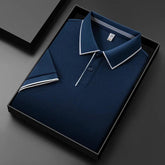 Men’s Business Casual Polo T-Shirt – Short Sleeve Solid Color Top men-tshirt AllTrendMart Navy Blue M