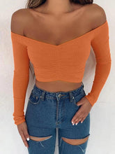 Women’s Off Shoulder Long Sleeve T-Shirt – Slim Fit Clubwear Top women-tshirt AllTrendMart