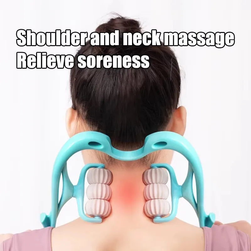 Multifunctional Six-Wheel Manual Neck Massager Roller