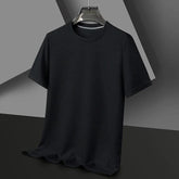 Men’s Waffle Knit T-Shirt – Short Sleeve Breathable Casual Summer Top men-tshirt AllTrendMart Black S