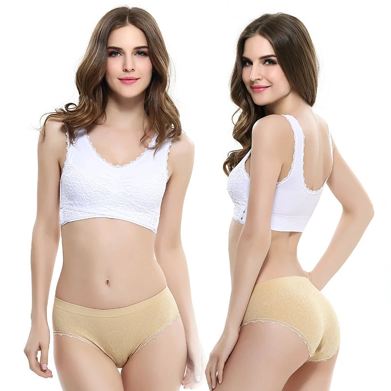 Front Cross Side Buckle Lace Side Non-Wire Sports Fitness Bra