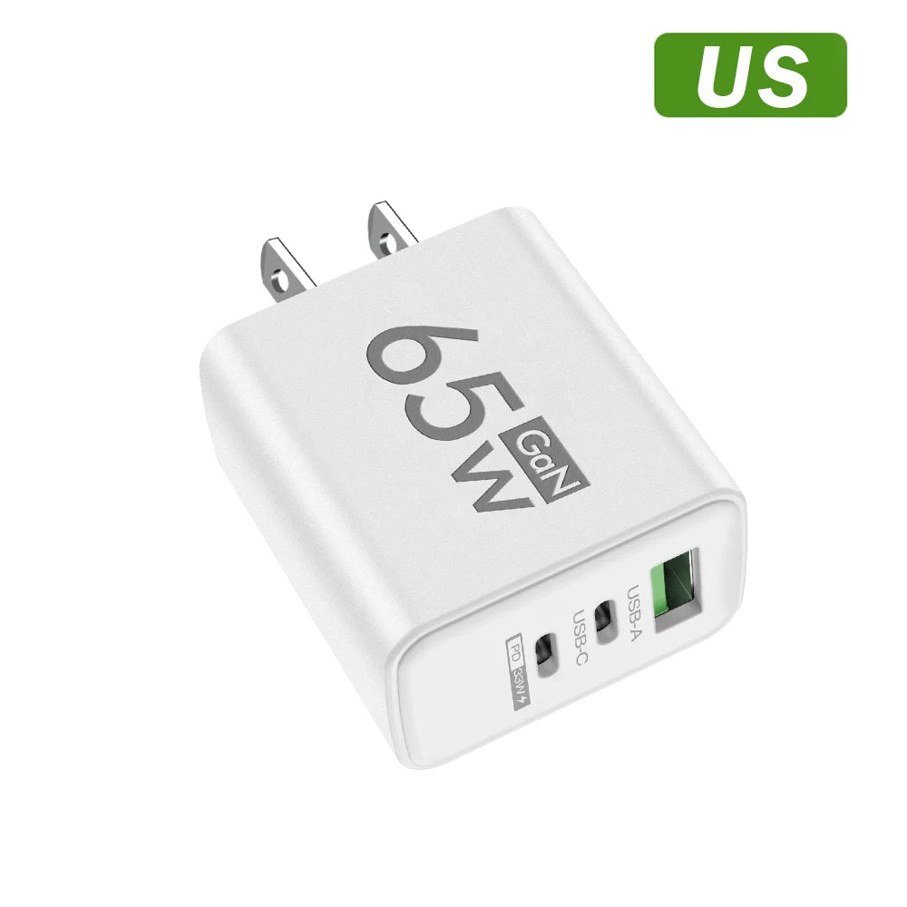 65W USB-C PD Fast Charger for iPhone & Android