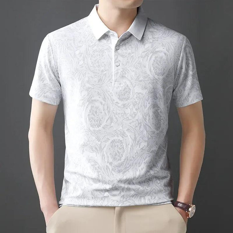 Men’s Casual Polo T-Shirt – Short Sleeve Solid Color Top men-tshirt AllTrendMart White M