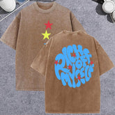 Unisex Vintage Washed T-Shirt – “Rich Off Myself” Graphic Cotton Loose Fit Tee unisex-tshirt AllTrendMart Brown XS