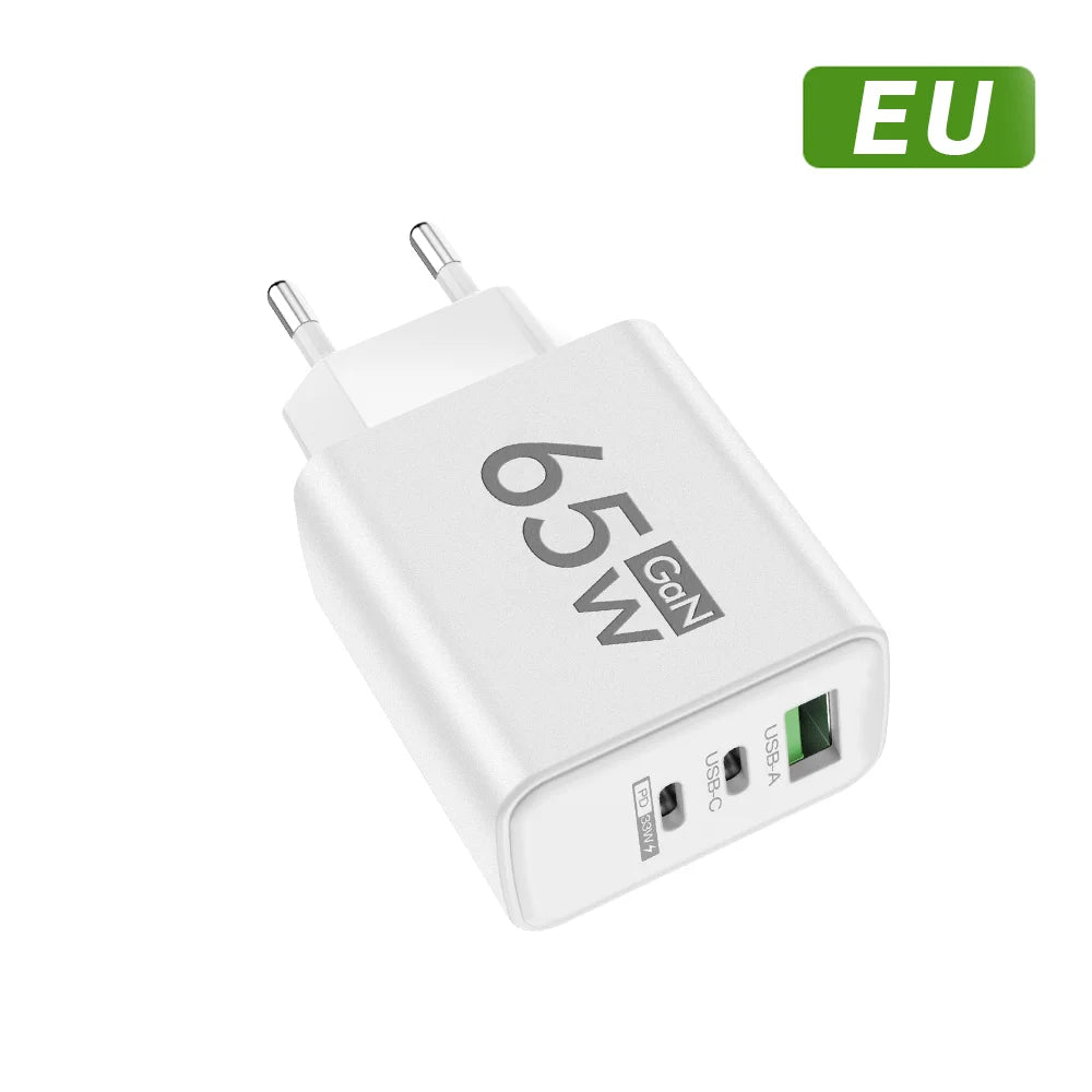 65W USB-C PD Fast Charger for iPhone & Android