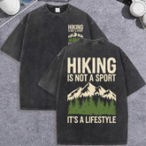 Unisex Vintage Washed T-Shirt – Hiking Mountain Graphic Cotton Loose Fit Tee unisex-tshirt AllTrendMart Black XS