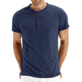 Men’s Cotton Henley T-Shirt – Slim Fit Short Sleeve Casual Tee men-tshirt AllTrendMart