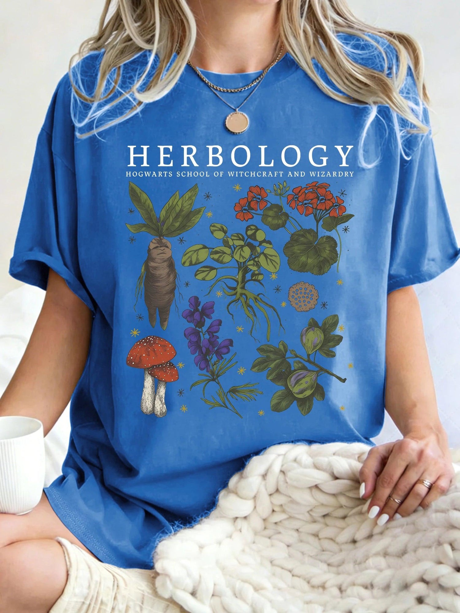 Women’s Herbology Graphic Cotton T-Shirt – Vintage Botanical Casual Tee women-tshirt AllTrendMart