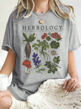 Women’s Herbology Graphic Cotton T-Shirt – Vintage Botanical Casual Tee women-tshirt AllTrendMart Gray S